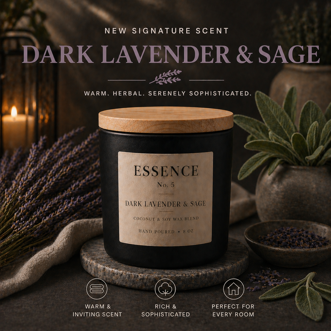 Dark Lavender & Sage